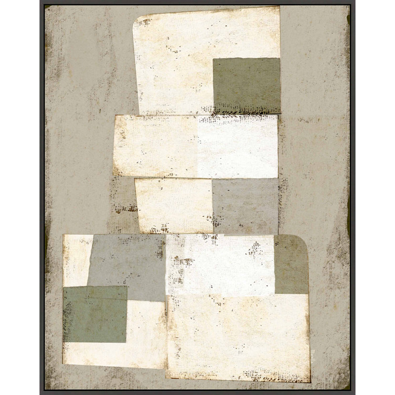 Patchwork vert par Marco Marella pour Studio M - Art mural encadré, Canvas, Black, 25" H x 20" W