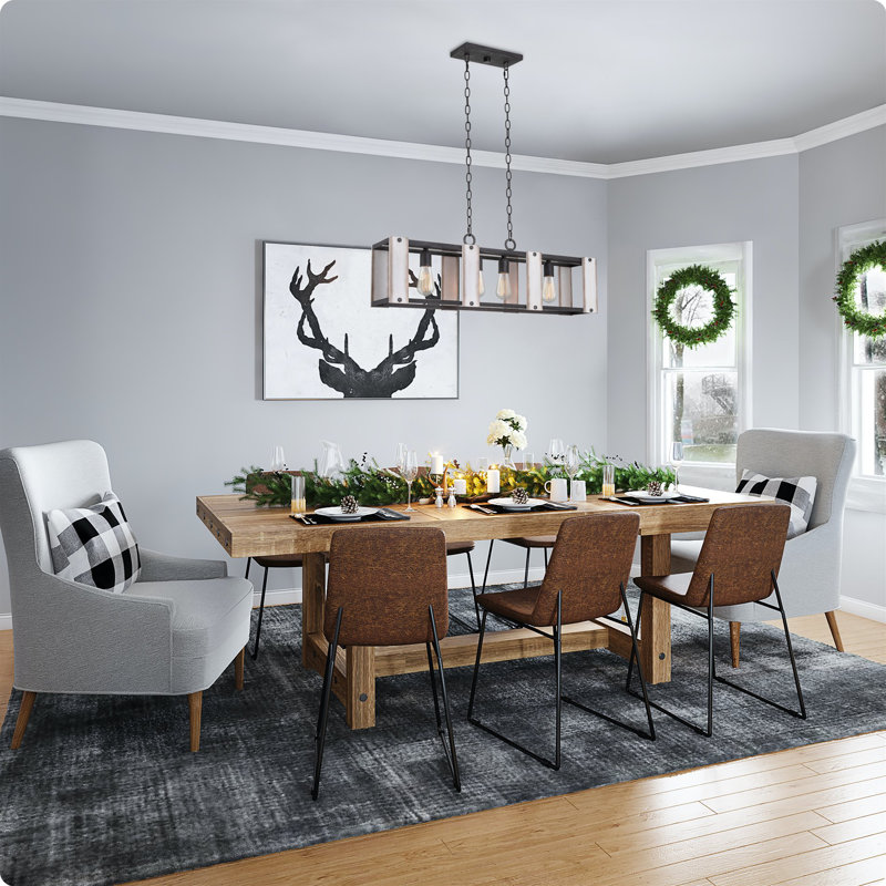 Luminaire de style campagnard à 4 lumières de 34 po Gracie Oaks Kaykin