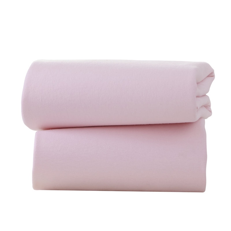 100% Cotton 2 - Piece Cot Sheet Set, Pink