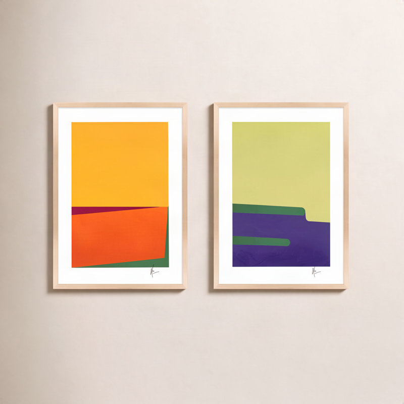 Sahara et Kalahari. Ensemble de 2 par Lee Lessem - Art mural encadré, H 20 po x l 14 po x P 1,25 po, Brun