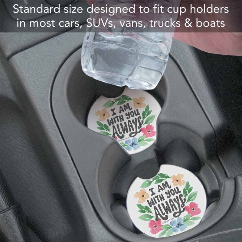 Ensemble de 2 sous-verres de voiture toujours en pierre Always With You