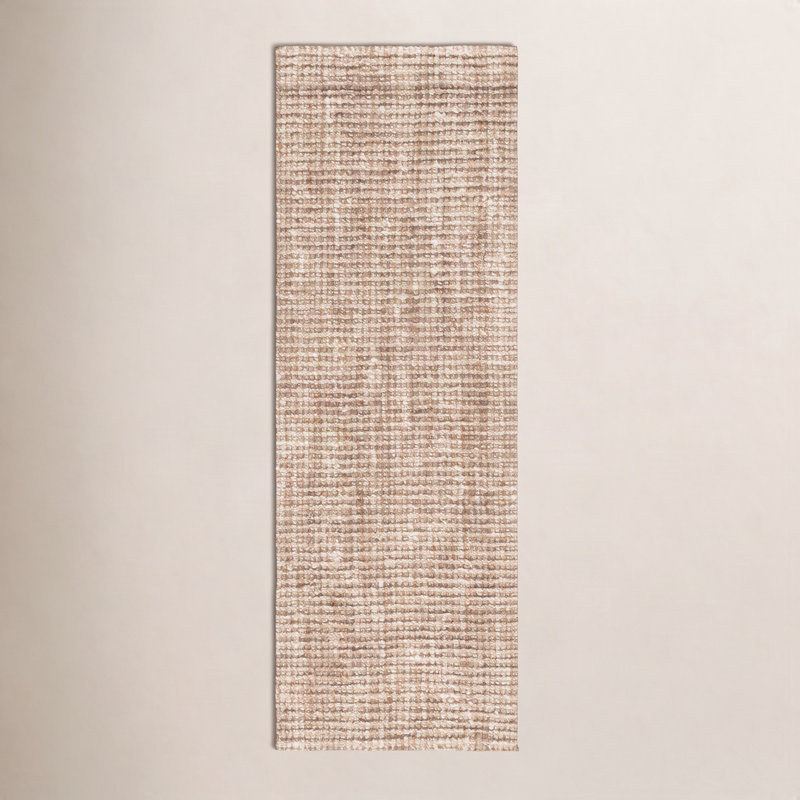 Tapis tissé à la main en jute/sisal naturel/ivoire Alda, Tapis de couloir 2 pi 6 po x 10 pi