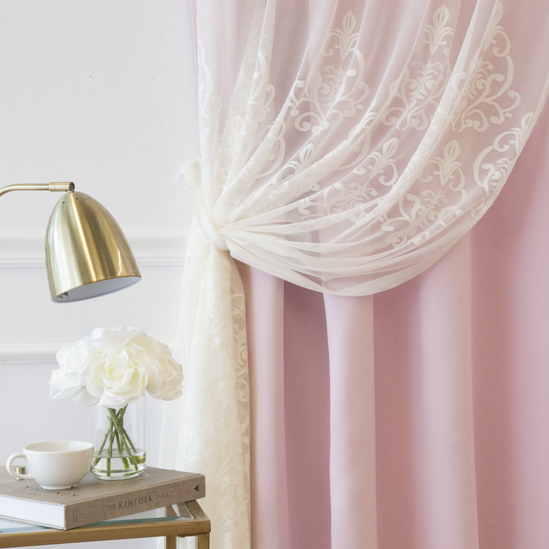 Serovpe Blackout Sliding Panel Pair, Light Pink