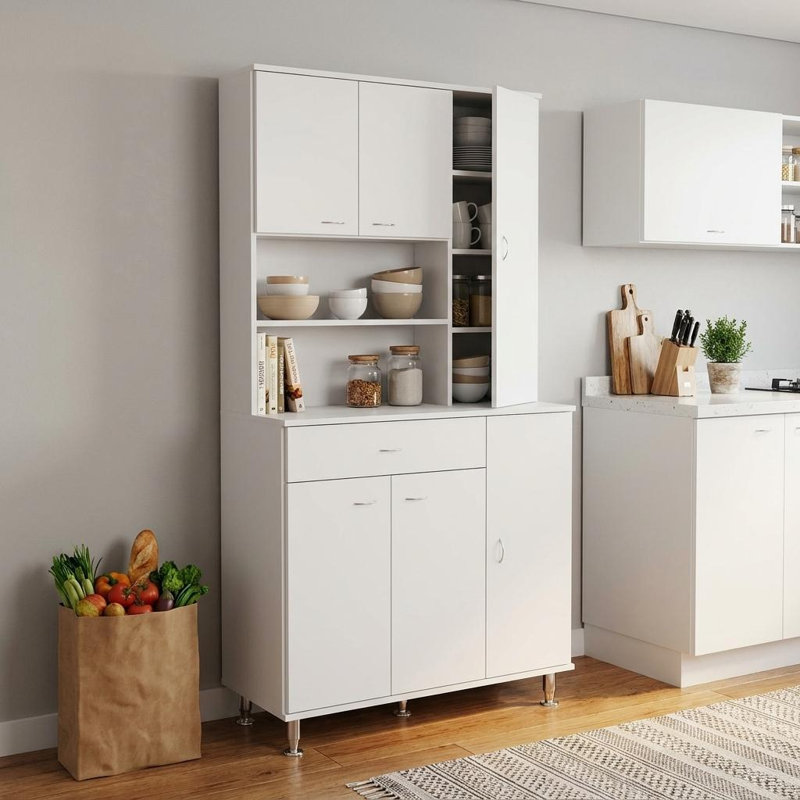 67" Wood Pantry Or Storage Closet, White