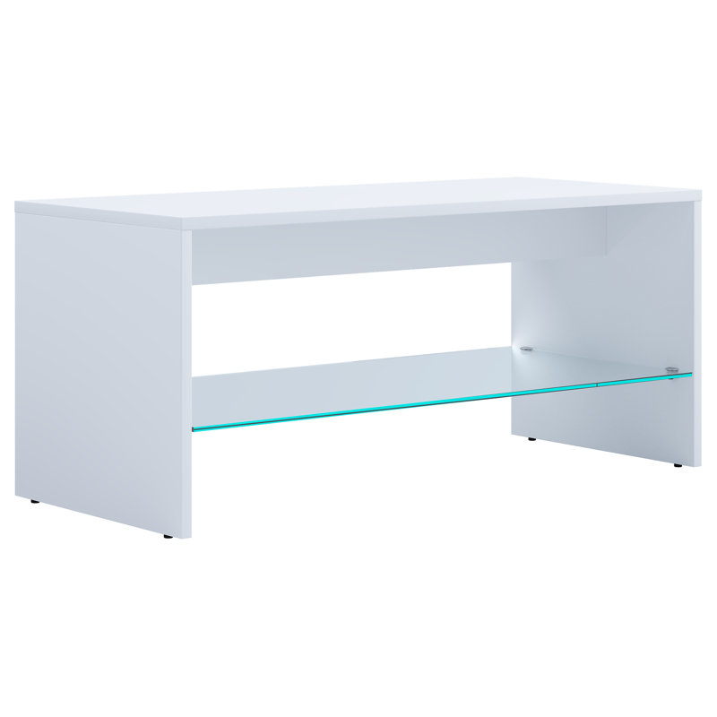 Cloree Coffee Table with Storage, White