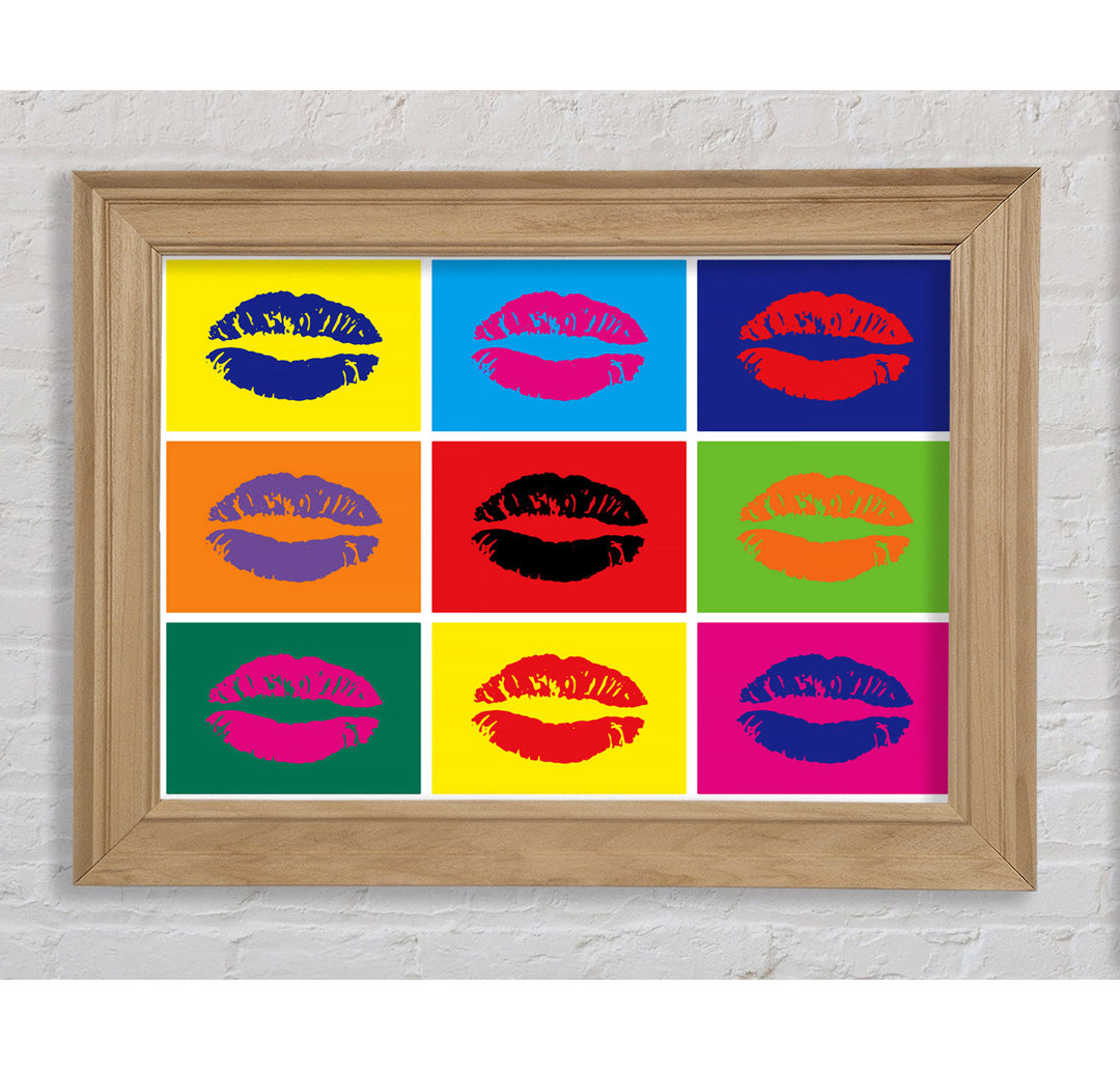 Lippen Pop Art - Einzelne Bilderrahmen Kunstdrucke