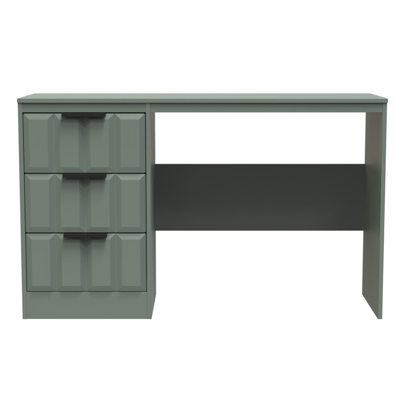 Besian 3 Drawer Desk  (Ready Assembled), Reed Green