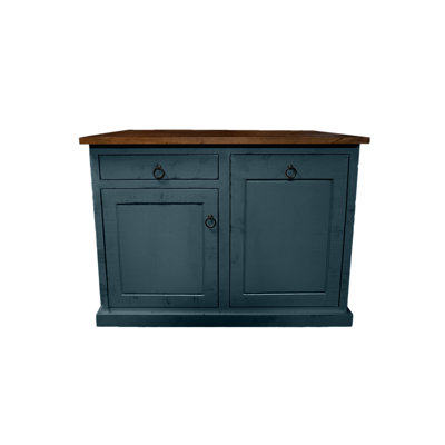 Farmhouse 48" Solid Wood Kicthen Island with trash bin compartment