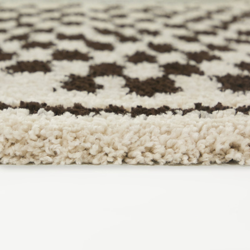 Tapis à carreaux crème Isabeau, Rectangle 7 pi 10 po x 10 pi