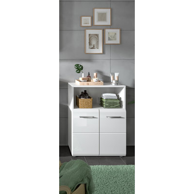 Pharren 60cm W x 80cm H x 30cm D Freestanding Bathroom Cabinet