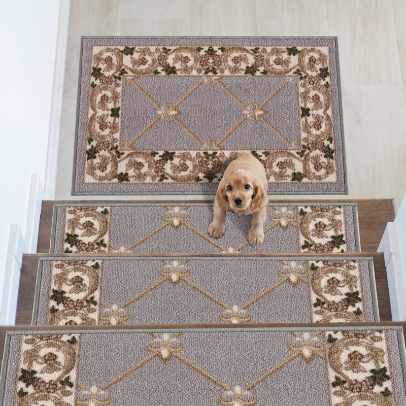 Aadhan Non-Slip Stair Tread, Gray/Beige, 1