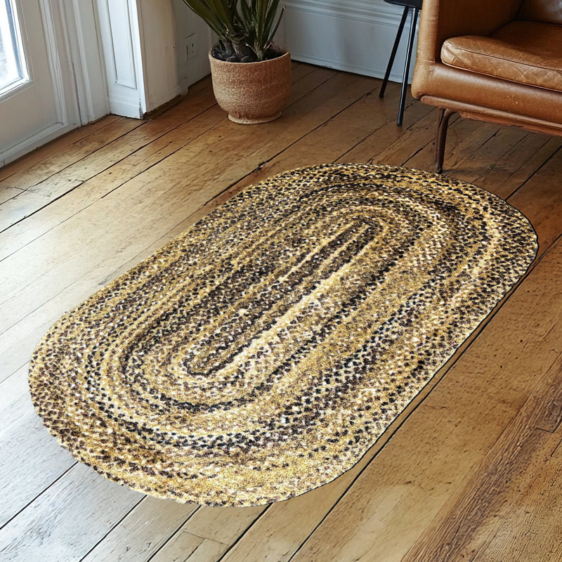 Tapis rond lavable Lancaster, L 20 po x L 35 po, Rouge