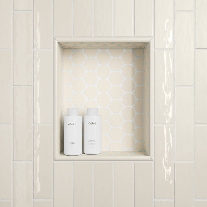 Marin 2" Penny Round Matte Porcelain Mosaic, Cream