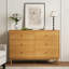 Commode d'appoint 6 tiroirs en noyer de style moderne du milieu du siècle, 47 po, pour chambre à coucher-1664615219