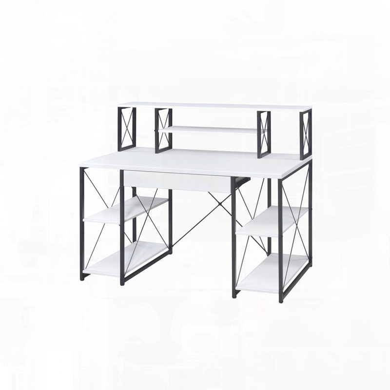 Bureau d'écriture avec tablette en bois, Blanc