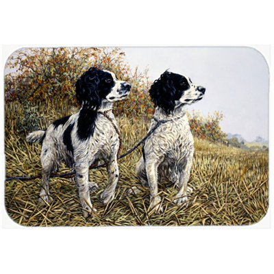 Planche à découper en verre deux springers de spaniels caroline