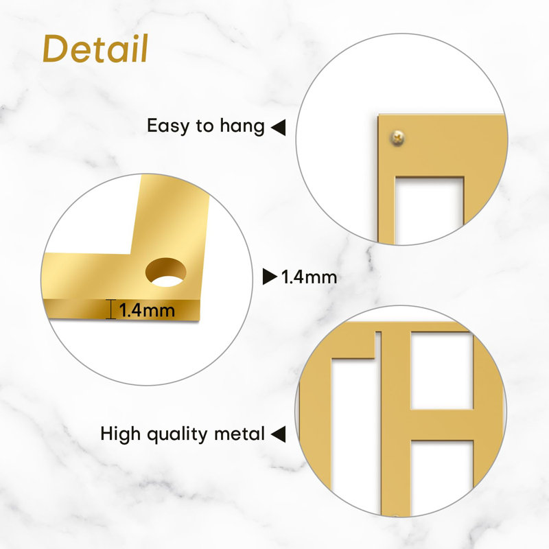 Wall Decor on Metal, 20" H x 10" W x 0.05" D, Gold