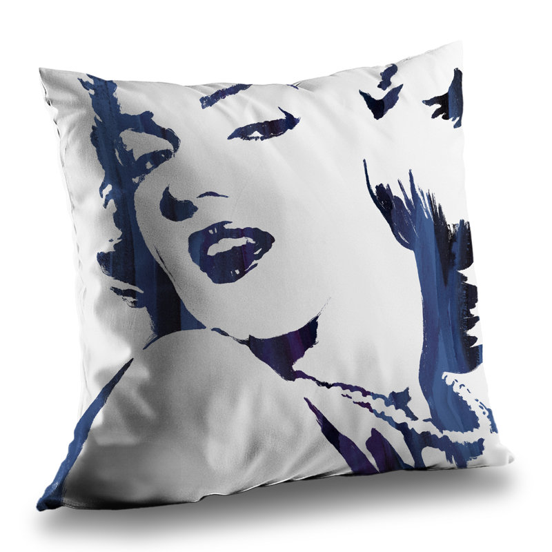 Marilyn Monroe in Blue - Retro Livingroom Throw Pillow Insert