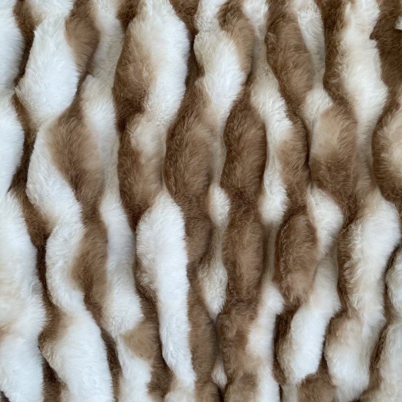 Snow Chinchilla Knitted Throw Blanket, Taupe, 80" W x 110" L