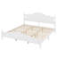 Lit plateforme en bois avec tête de lit, lit plateforme de style rétro avec support en lattes de bois-804477318