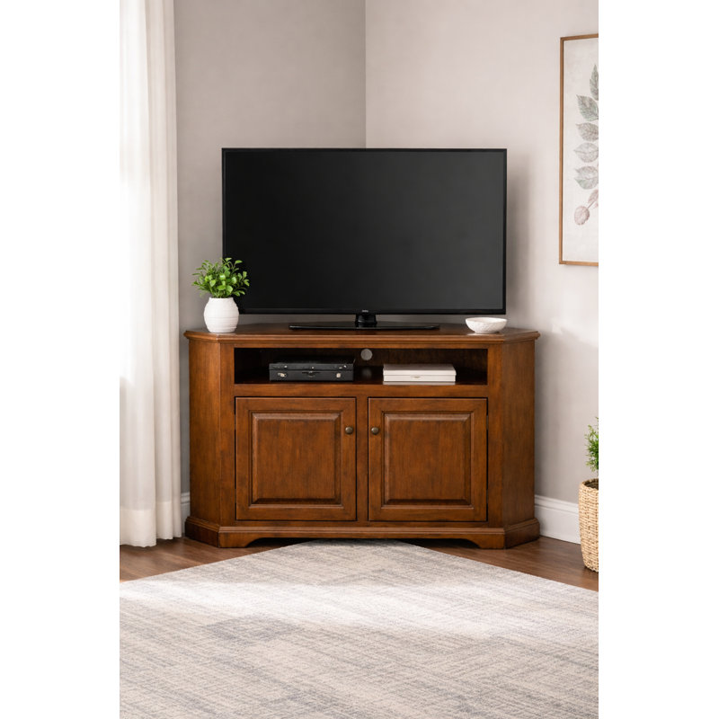 Inouye Unfinished Corner TV Stand for TVs up to 65", European Gold