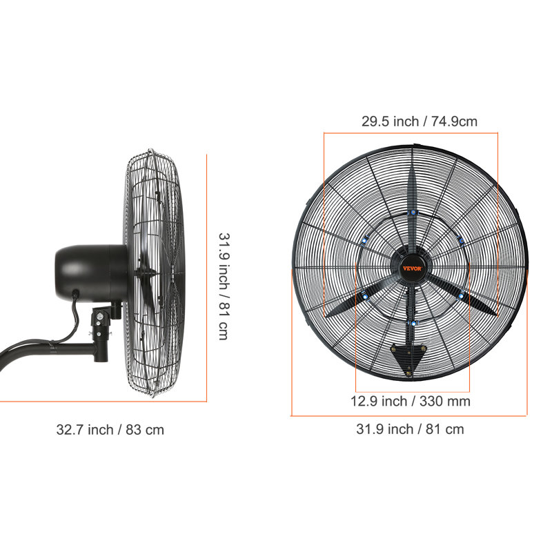 Ventilateur mural 31,9 "oscillant