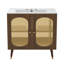 Meuble-lavabo sur pied en rotin 36 po avec lavabo en céramique 36 po-960384181