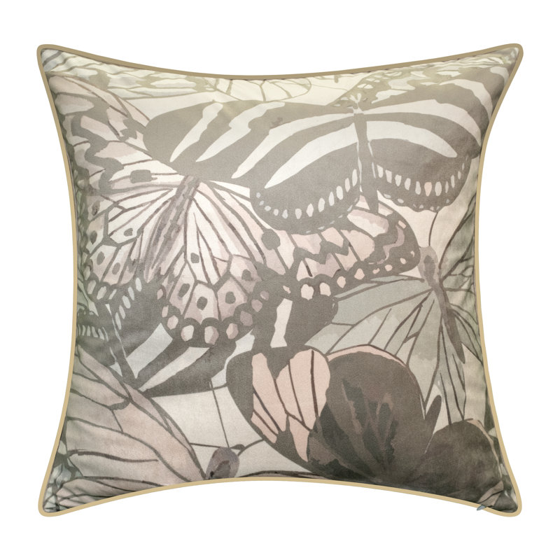  Coussin décoratif en velours et plumes, Rosé
