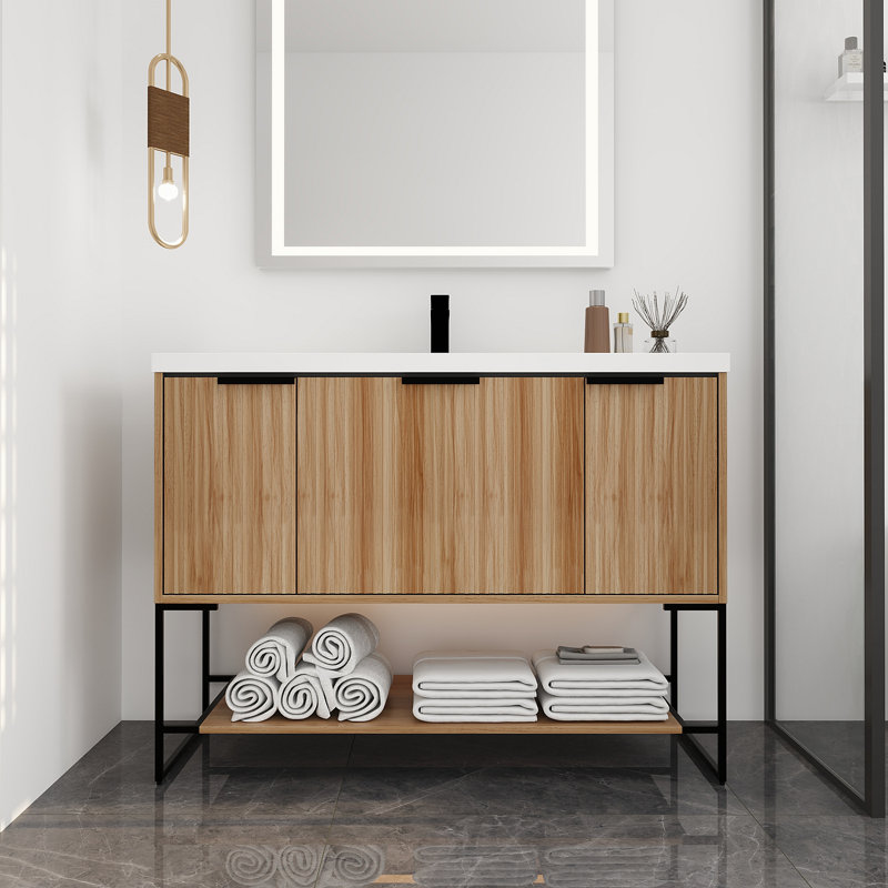 Meuble-lavabo autoportant de 48 po avec lavabo en résine, 48 po x 18 po W99951400