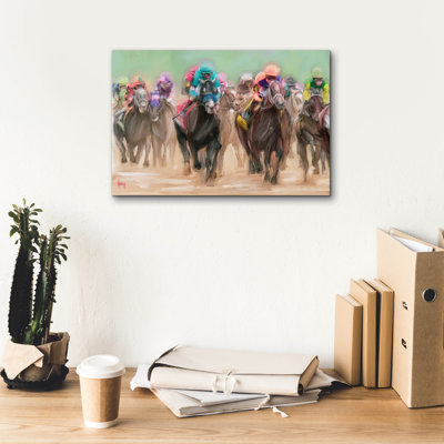  'And Theyre Off' by Ashley Bradley Canvas Wall Art, 26" x 18"