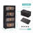 24" Side Wide Folding Plastic Storage Cabinet With Bins - Collapsible, Magnetic Door, With Wheels