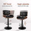 Upholstered Adjustable Height Counter Stool with Solid Wood Frame