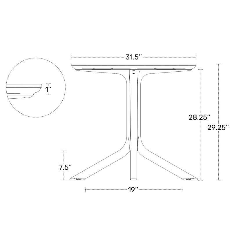 31.5" Outdoor Round Dining Table, Green