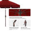 Parasol de marché festonné en oléfine de 2,74 m (9 pi) avec inclinaison et levage à manivelle-1606628166