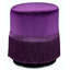 Repose-pieds rond aubergine mauve avec frange