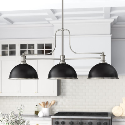 Luminaire suspendu linéaire à 3 lumières pour îlot de cuisine Enola
