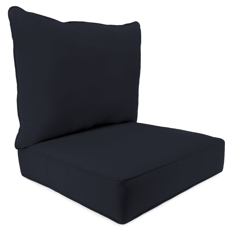 24 in  x 24 in Outdoor Deep Seat Chair Cushion Set, Navy