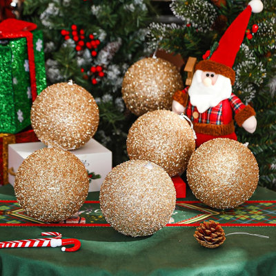 Boules de Noël champagne or pour décoration d'arbre de fête
