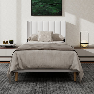 Upholstered Platform Bed Frame With Wingback