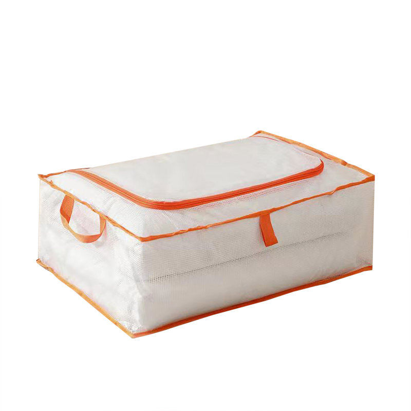 Sacs de rangement pour vêtements Sacs en PVC transparent et bordures à fermeture à glissière orange Sacs de rangement pour chandail Sac de rangement en plastique pour édredon, vêtements, couvertures
