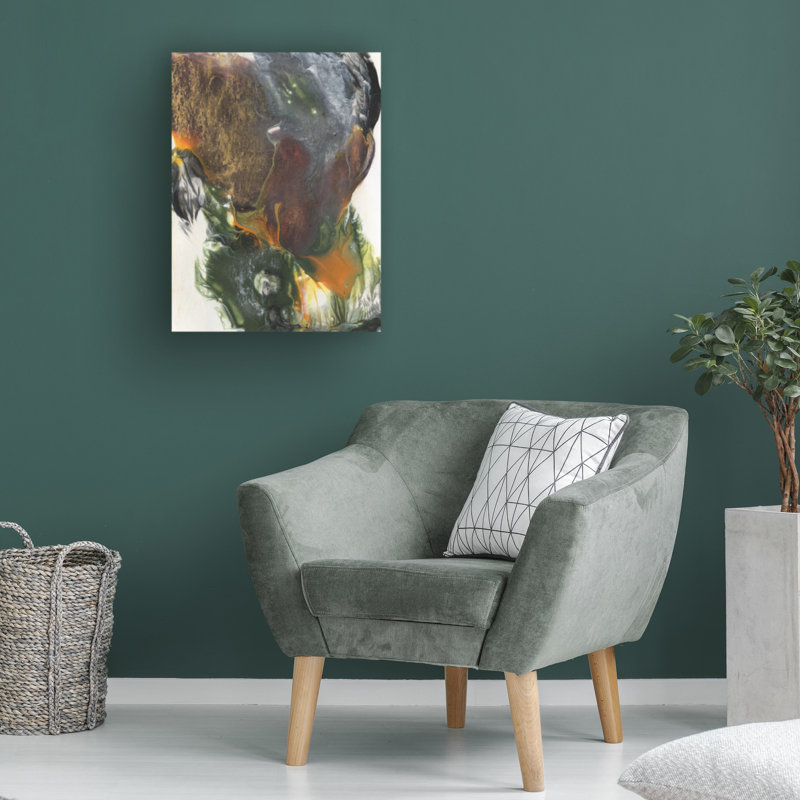 Bolognaise «Orange Green II» sur toile, H 24 po x l 18 po