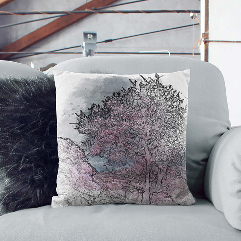 Trees in Malaga Spain Cushion with Filling, 55cm H x 55cm W x 20cm D