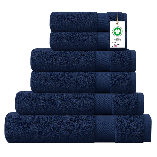 Splendor 6 Piece 100% Cotton Towel Set Madison Park Signature Blue