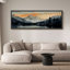 Woodland Forest Landscape Sunset Mountain Range and Lake, reproduction d'art sur toile-96074447-111664880