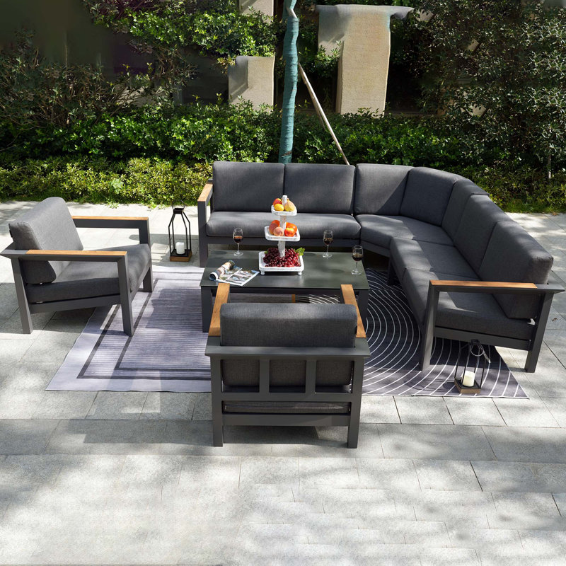 Caggiano 7 Piece Sectional Seating Group with Cushions