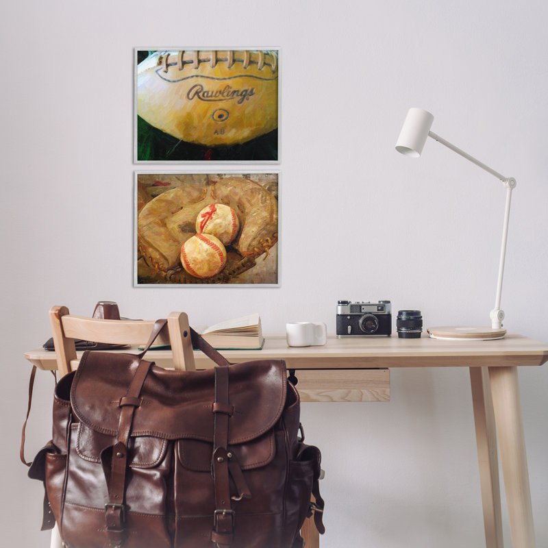  Ensemble de 2 estampes et ballons de sport 2 pièces par Graffi * Tee, H 11 po x l 14 po, Estampe numérique Farmhouse