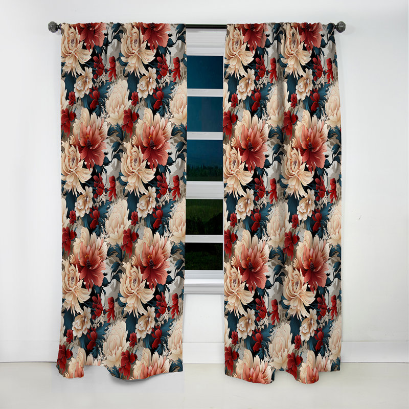Kimono Whispers II - rideau abstrait - velours obscurcissant - 1 panneau, L 52 po x L 90 po