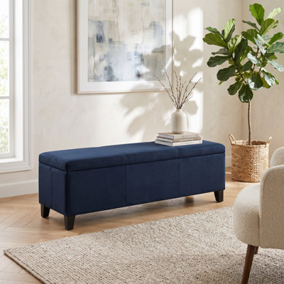 Banc de rangement rembourré avec repose-pieds avec compartiment dissimulé, capacité de poids de 300 lb, structure en bois robuste, siège multifonctionnel, salon, chambre à coucher, couloir
