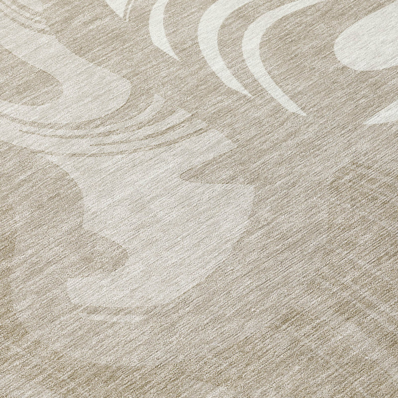 Machine Washable Indoor/Outdoor Chantille ACN2852 Abstract Rug, Beige, 9' x 12'