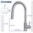 Brushed Nickel Kitchen Sink Faucet With Pull Down Sprayer-124794803